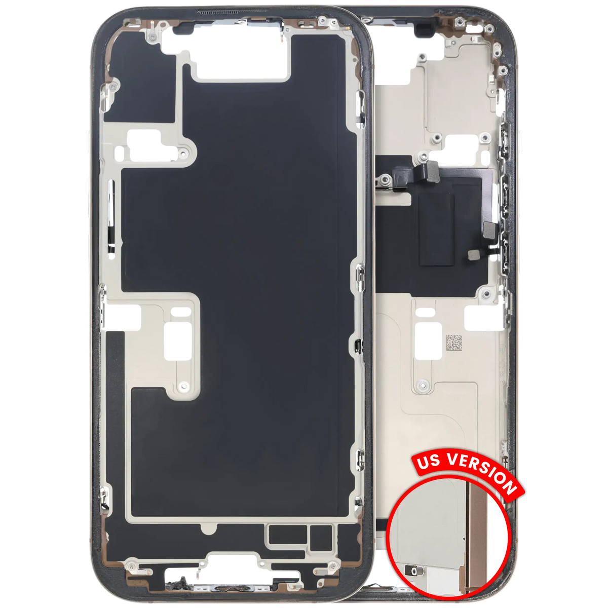 Mid-Frame Housing W/ Small Parts For iPhone 16 Pro (US Version) (Used OEM Pull: Grade B) (Desert Titanium) — product photo 1