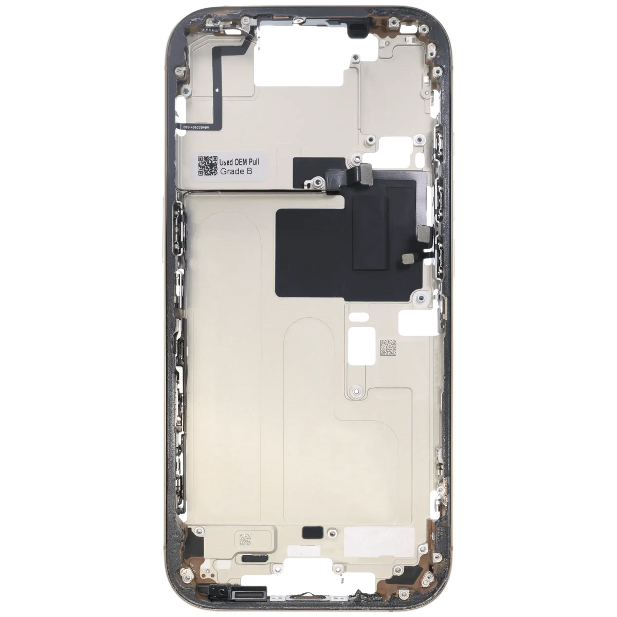 Mid-Frame Housing W/ Small Parts For iPhone 16 Pro (US Version) (Used OEM Pull: Grade B) (Desert Titanium) — product photo 3