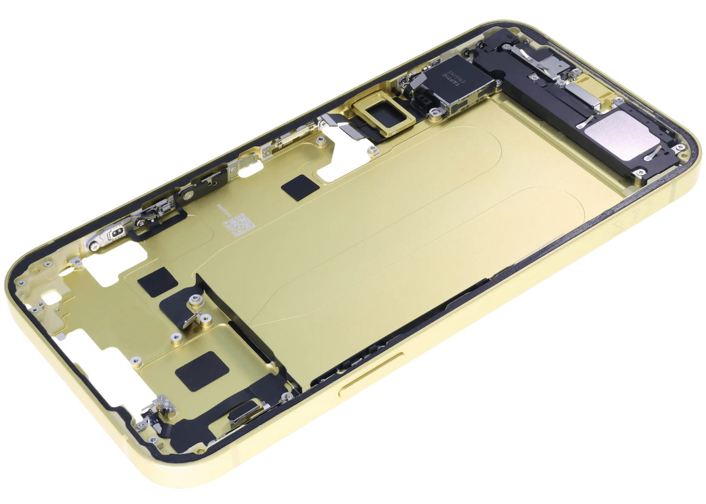 Mid-Frame Housing W/ Charging Port Flex & Small Parts For iPhone 14 Plus (EU / Global Version) (Used OEM Pull: Grade A) (Yellow)