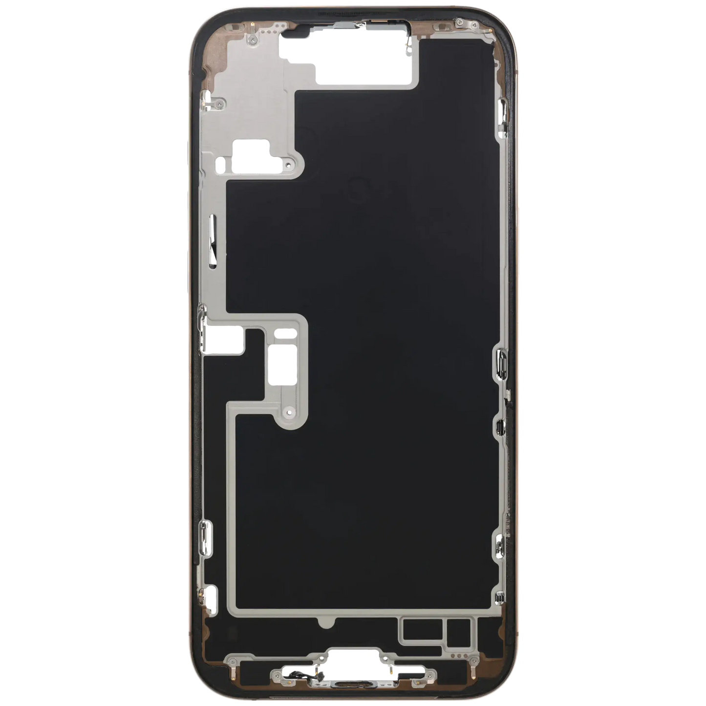 Mid-Frame Housing W/ Charging Port Flex & Small Parts For iPhone 16 Pro Max (US Version) (Used OEM Pull: Grade B) (Desert Titanium)