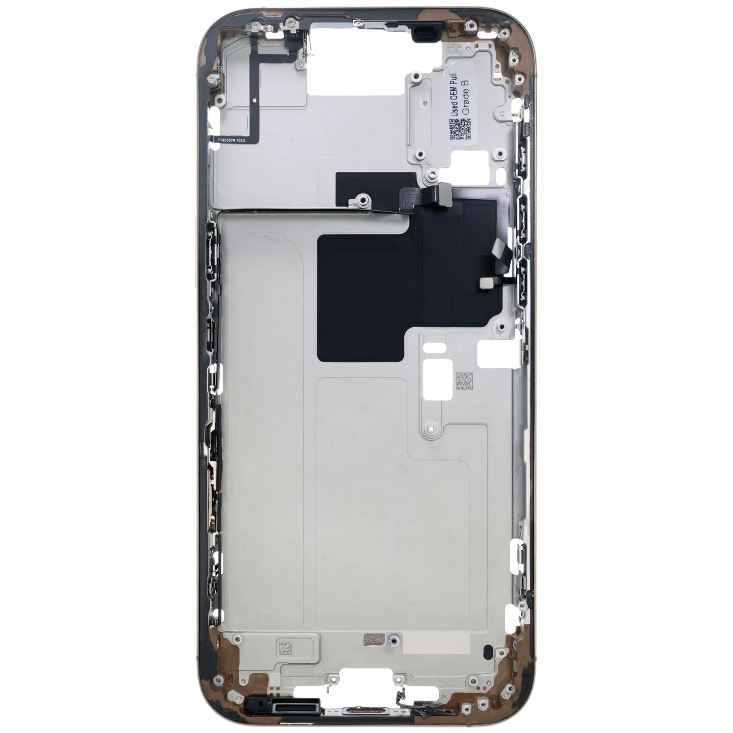 Mid-Frame Housing W/ Small Parts For iPhone 16 Pro Max (US Version) (Used OEM Pull: Grade C) (Desert Titanium)