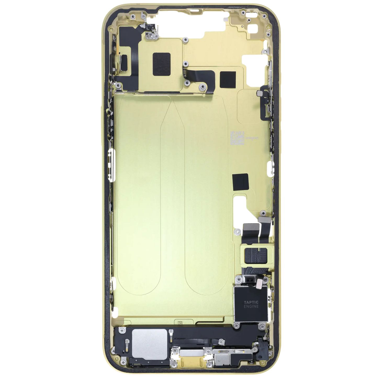 Mid-Frame Housing W/ Charging Port Flex & Small Parts For iPhone 14 Plus (EU / Global Version) (Used OEM Pull: Grade B) (Yellow)