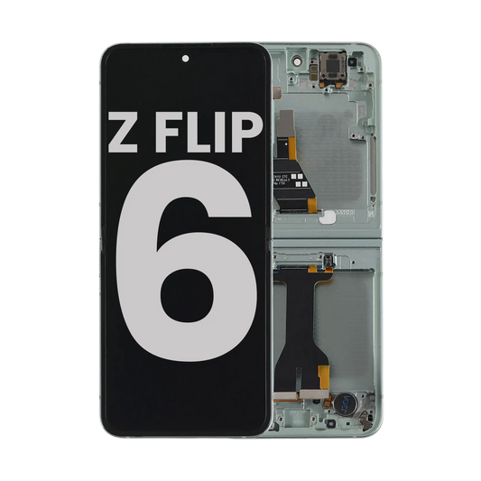 Inner OLED Assembly With Frame For Samsung Galaxy Z Flip 6 5G (US & International) (Used OEM Pull : Grade B/C) (Mint)