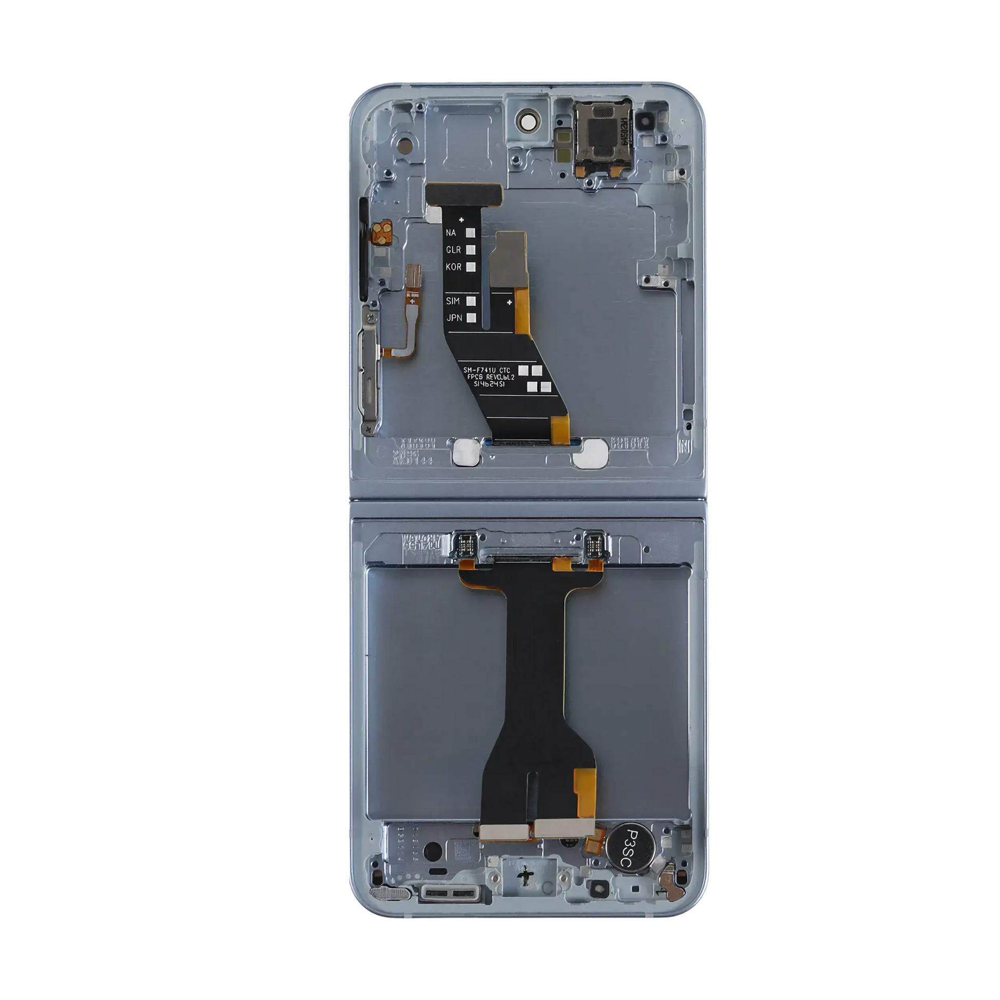 Inner OLED Assembly With Frame For Samsung Galaxy Z Flip 6 5G (US & International) (Used OEM Pull : Grade B/C) (Blue)