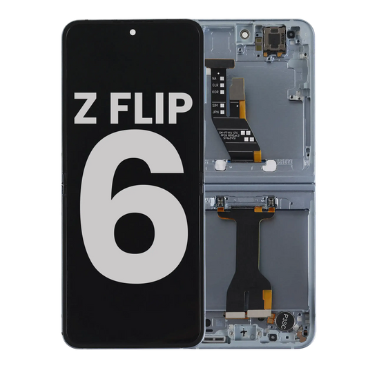 Inner OLED Assembly With Frame For Samsung Galaxy Z Flip 6 5G (US & International) (Used OEM Pull : Grade B/C) (Blue)