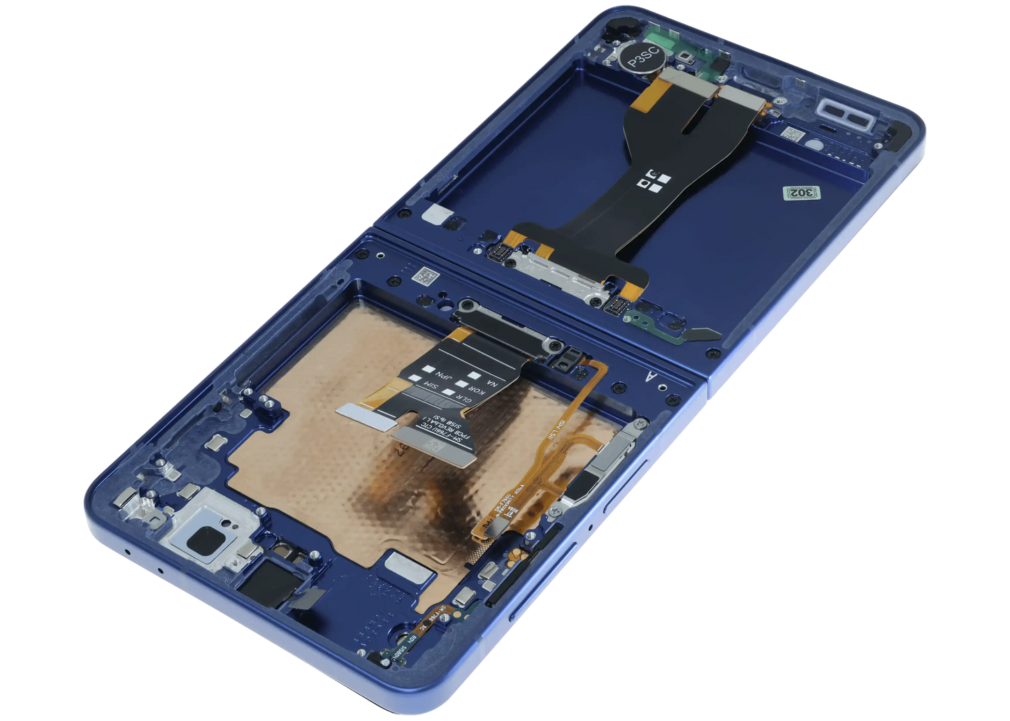 Inner OLED Assembly With Frame For Samsung Galaxy Z Flip 7 5G (US & International) (Service Pack) (Blue Shadow) - Replacement iPhone Parts