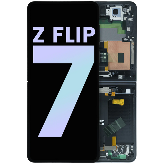 Inner OLED Assembly With Frame For Samsung Galaxy Z Flip 7 5G (US & International) (Service Pack) (Jet Black) - Replacement iPhone Parts