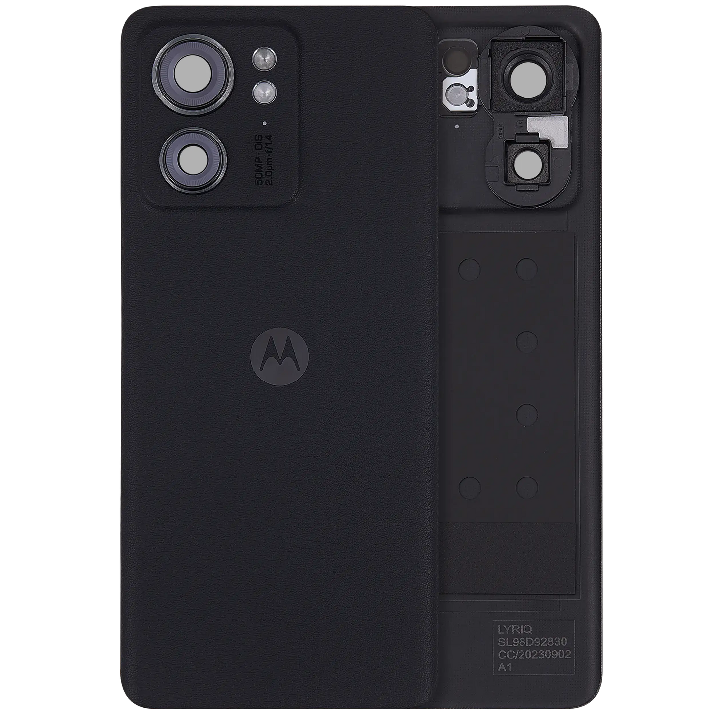 Back Cover Glass For Motorola Edge 40 (XT2303-2 / 2023) (Premium) (Eclipse Black) | SKU 107182129080 | image 1