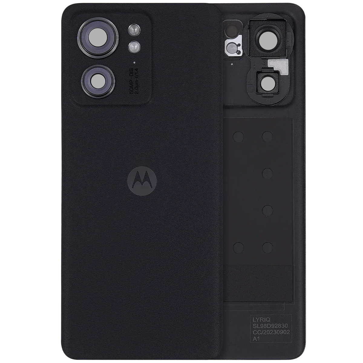 Back Cover Glass For Motorola Edge 40 (XT2303-2 / 2023) (Premium) (Eclipse Black) | SKU 107182129080 | image 1