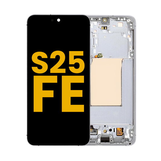 OLED Assembly With Frame For Samsung Galaxy S25 FE 5G (US & International Version) (Refurbished) (White)