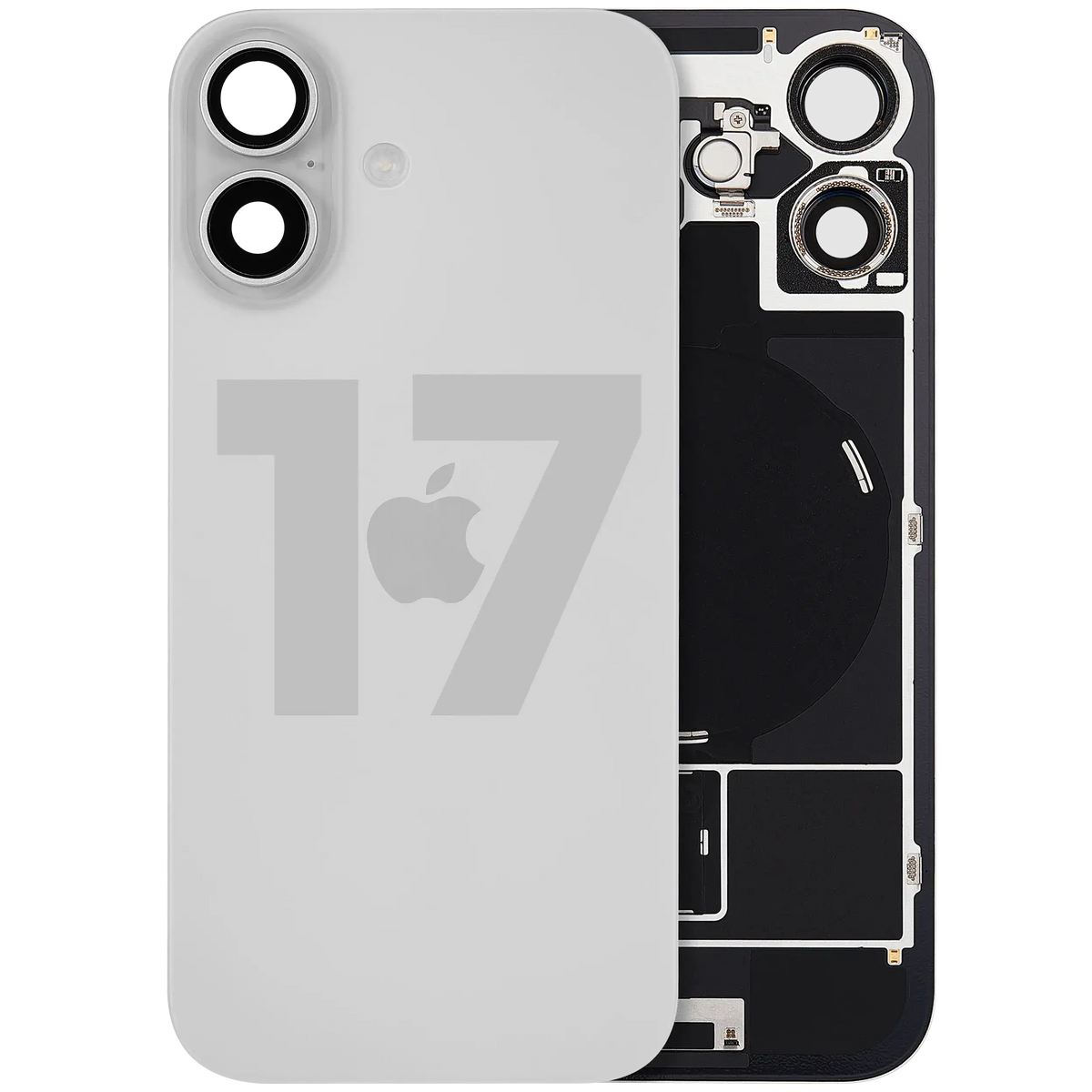 Back Glass w/ MagSafe Magnet & NFC & Flashlight Flex For iPhone 17 (Used OEM Pull: Grade A) (White) — product photo 1