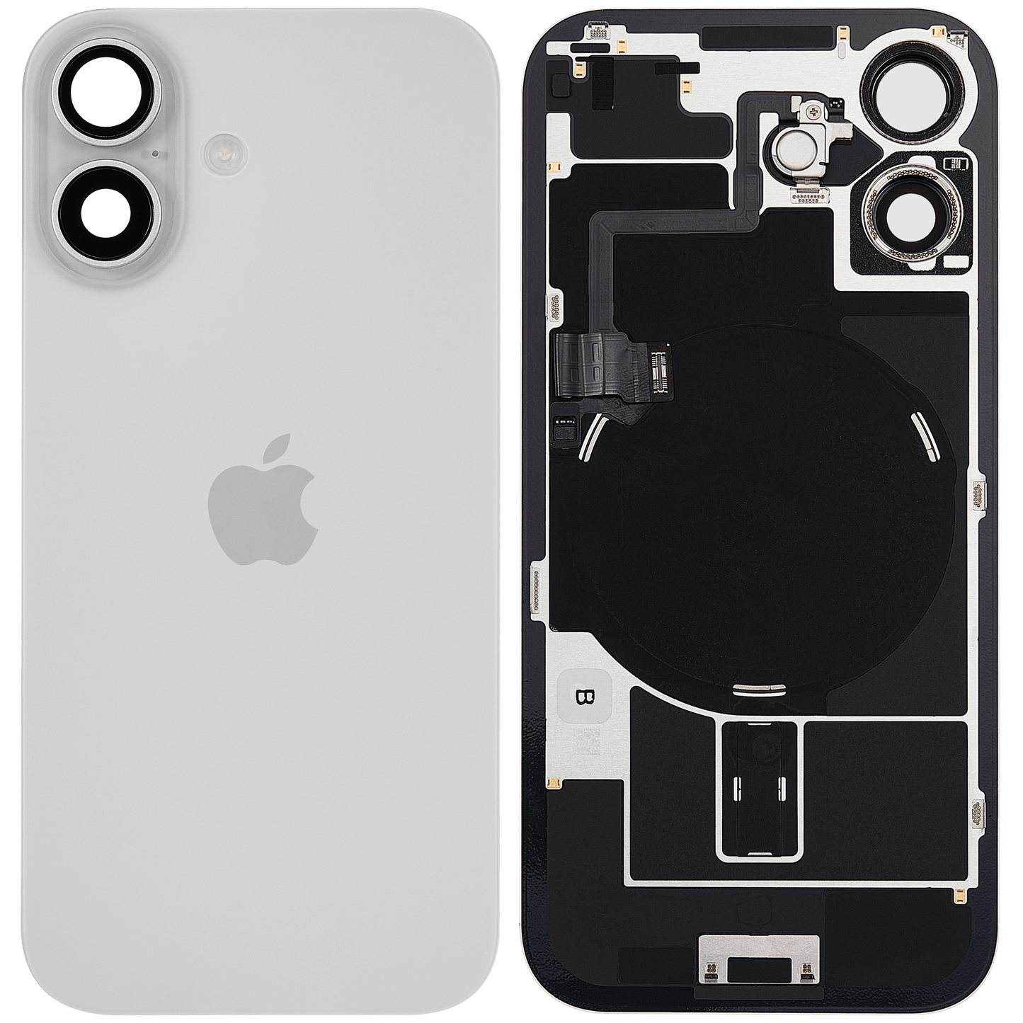 Back Glass w/ MagSafe Magnet & NFC & Flashlight Flex For iPhone 17 (Used OEM Pull: Grade A) (White)