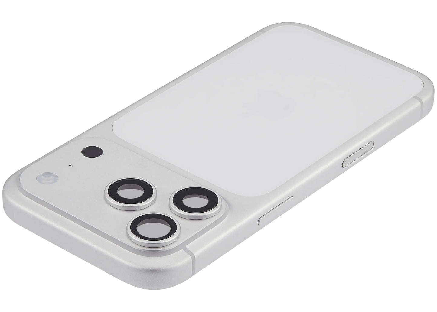 Back Housing W/ Charging Port Flex & Small Parts Compatible For iPhone 17 Pro (EU / Global Version) (Used OEM Pull: Grade A) (Silver)