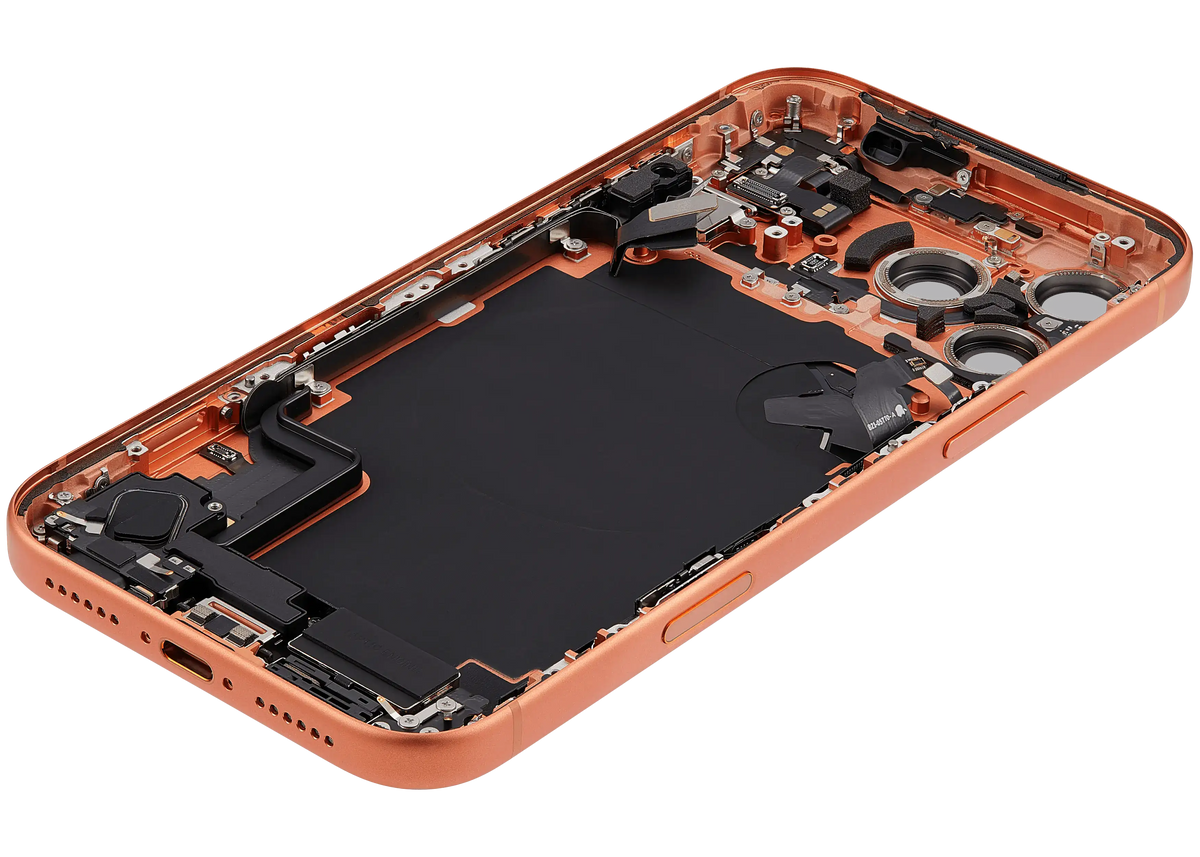 Back Housing W/ Charging Port Flex & Small Parts Compatible For iPhone 17 Pro Max (EU / Global Version) (Used OEM Pull: Grade A) (Cosmic Orange) — product photo 3