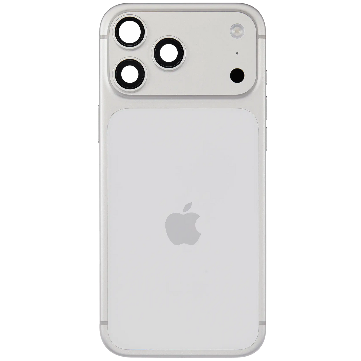 Back Housing W/ Charging Port Flex & Small Parts Compatible For iPhone 17 Pro Max (EU / Global Version) (Used OEM Pull: Grade A) (Silver)