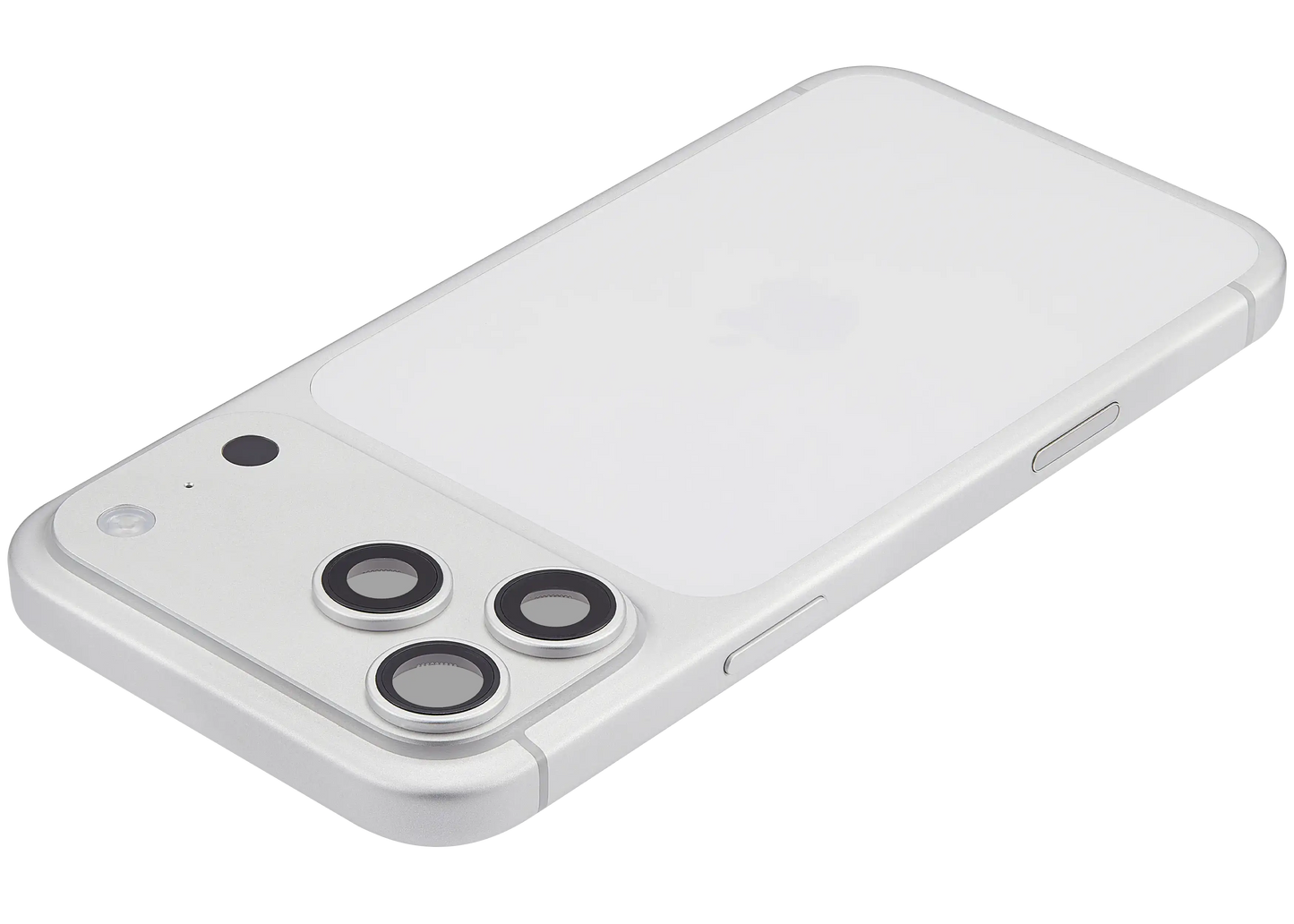 Back Housing W/ Charging Port Flex & Small Parts Compatible For iPhone 17 Pro Max (EU / Global Version) (Used OEM Pull: Grade A) (Silver)