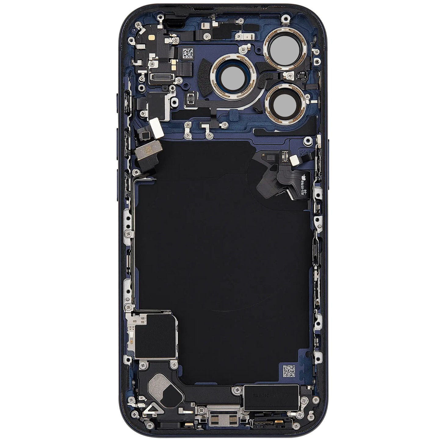 Back Housing W/ Charging Port Flex & Small Parts Compatible For iPhone 17 Pro (EU / Global Version) (Used OEM Pull: Grade A) (Deep Blue)