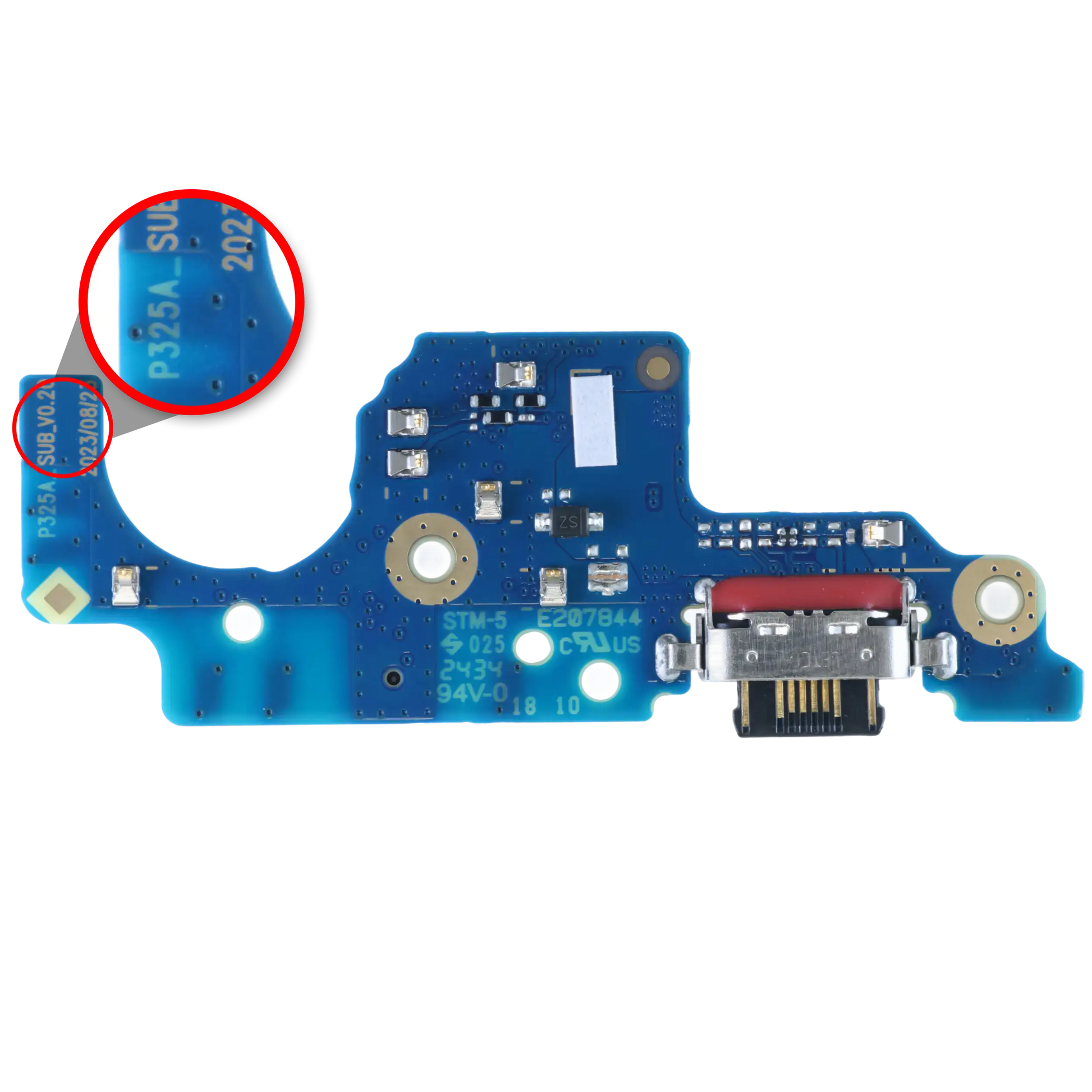 Charging Port Board For Motorola Moto G24 (XT2423 / 2024) (Genuine OEM) replacement part SKU 107082142106 image 1