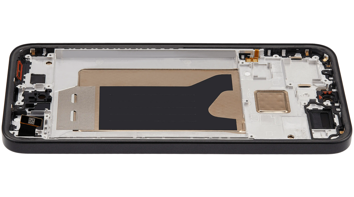 OLED Assembly With Frame For Xiaomi 15T (Refurbished) (Black) – phone repair part product angle – OLED Display Replacement for phone repair