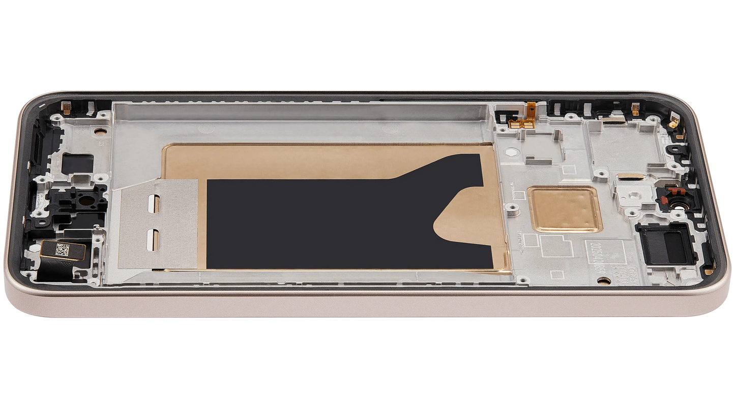 OLED Assembly With Frame For Xiaomi 15T (Refurbished) (Rose Gold) – phone repair part product angle – OLED Display Replacement for phone repair