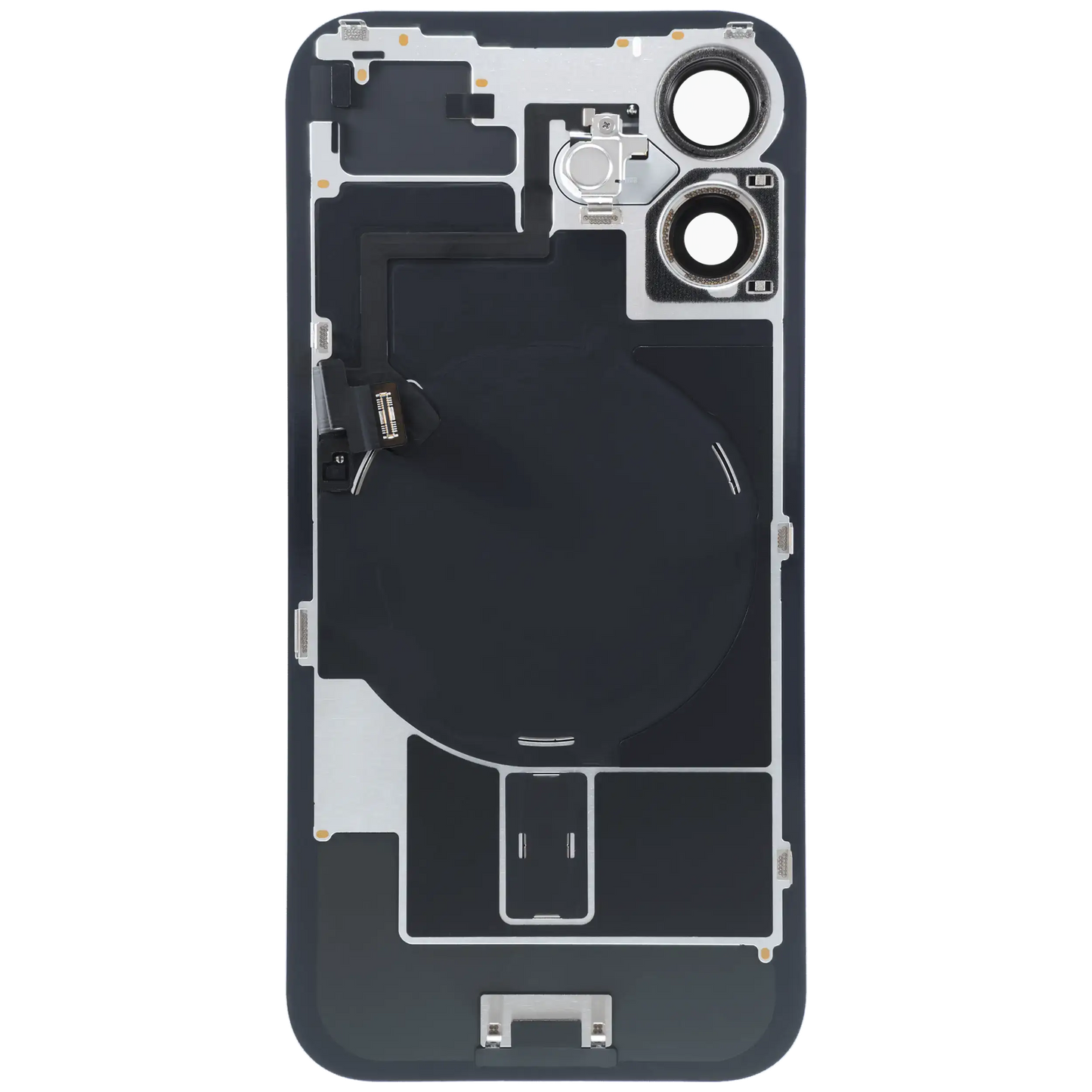 Back Glass With Steel Plate With Wireless NFC Charging MagSafe Magnet & Flashlight Flex For iPhone 16 (Service Pack) (Teal)