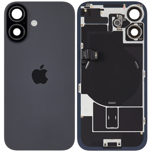 Back Glass w/ MagSafe Magnet & NFC & Flashlight Flex Compatible For iPhone 17 (Used OEM Pull: Grade A) (Black)