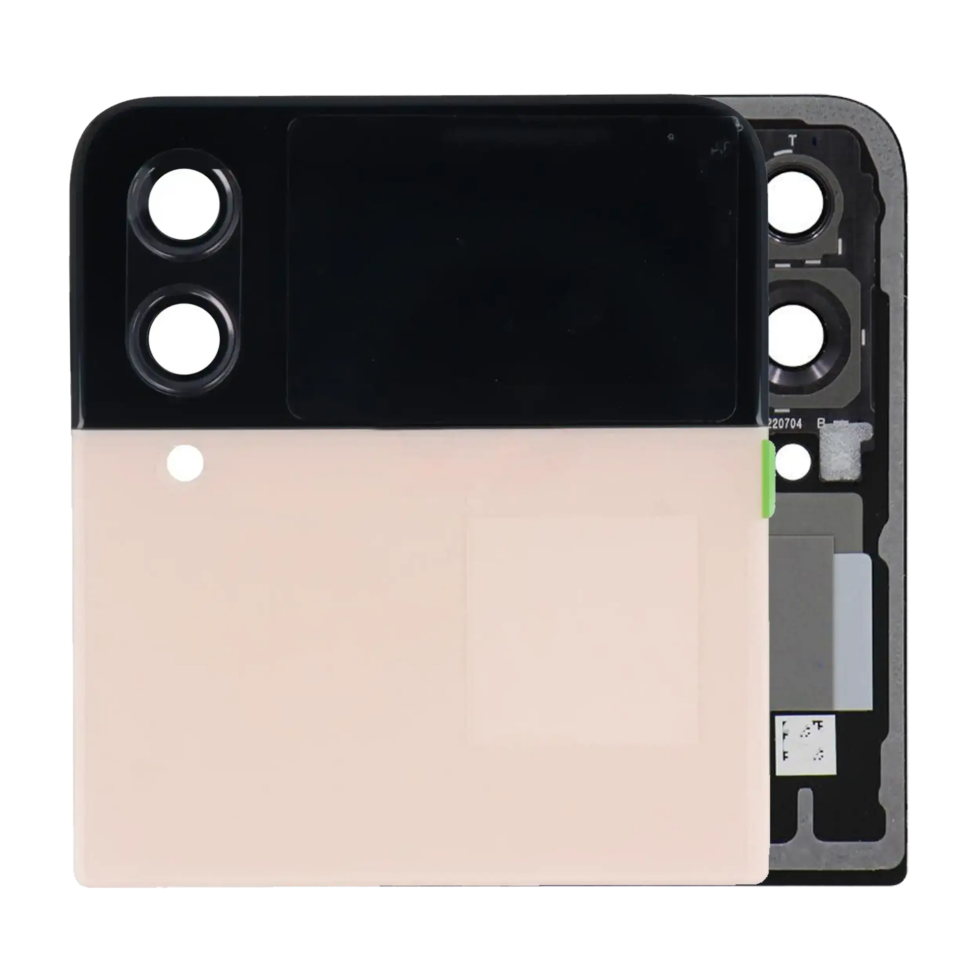 Buy Outer OLED Assembly For Samsung Galaxy Z Flip 4 5G (Used OEM Pull: Grade B/C) (Pink Gold) - High Quality Replacement Part - View 1 | TechDrip Canada