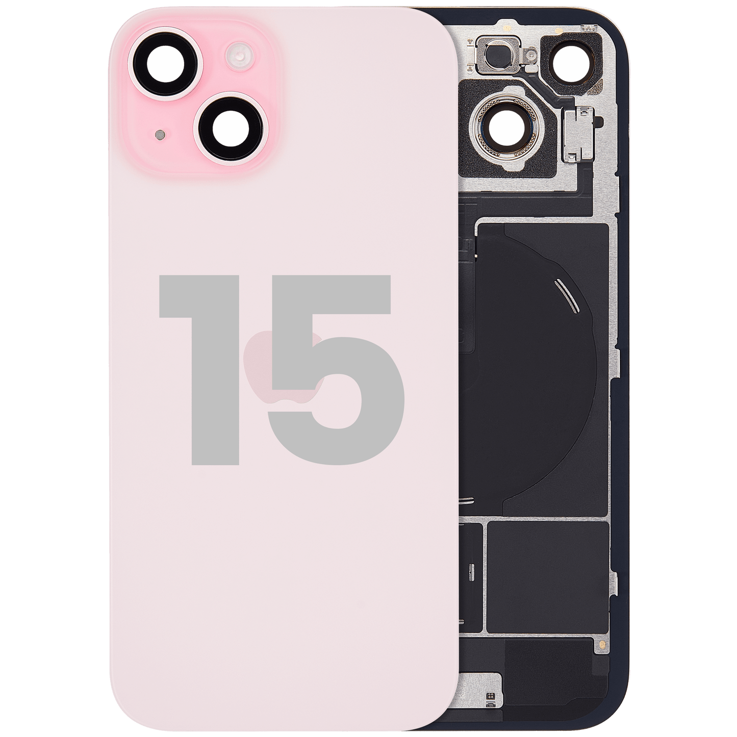 Back Glass w/ MagSafe Magnet & NFC & Flashlight Flex For iPhone 15 (Used OEM Pull: Grade A) (Pink)