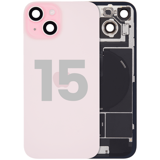 Back Glass w/ MagSafe Magnet & NFC & Flashlight Flex For iPhone 15 (Used OEM Pull: Grade A) (Pink)