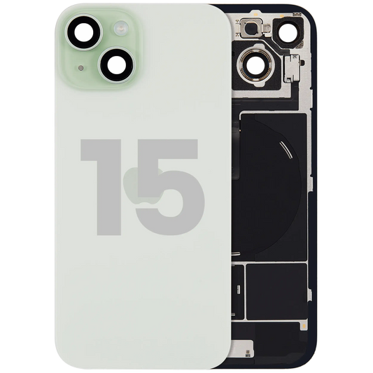 Back Glass w/ MagSafe Magnet & NFC & Flashlight Flex For iPhone 15 (Used OEM Pull: Grade A) (Green)