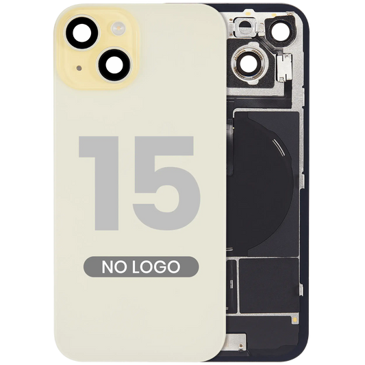 Back Glass w/ MagSafe Magnet & NFC & Flashlight Flex For iPhone 15 (Aftermarket) (Yellow) (No Logo)