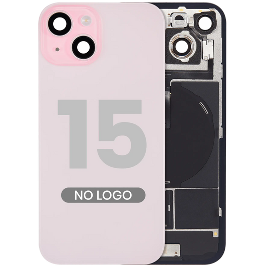 Back Glass w/ MagSafe Magnet & NFC & Flashlight Flex For iPhone 15 (Aftermarket) (Pink) (No Logo)