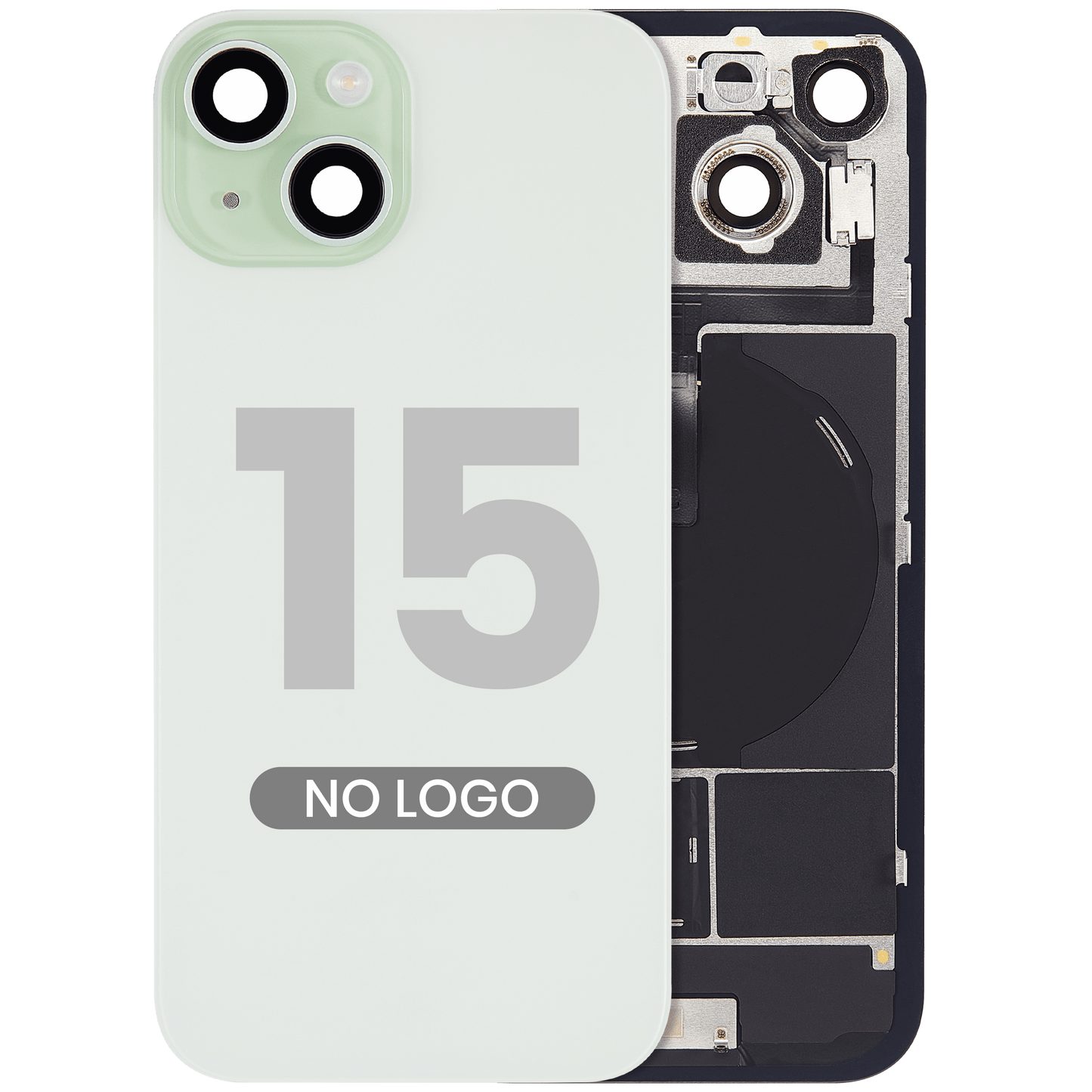 Back Glass w/ MagSafe Magnet & NFC & Flashlight Flex For iPhone 15 (Aftermarket) (Green) (No Logo)