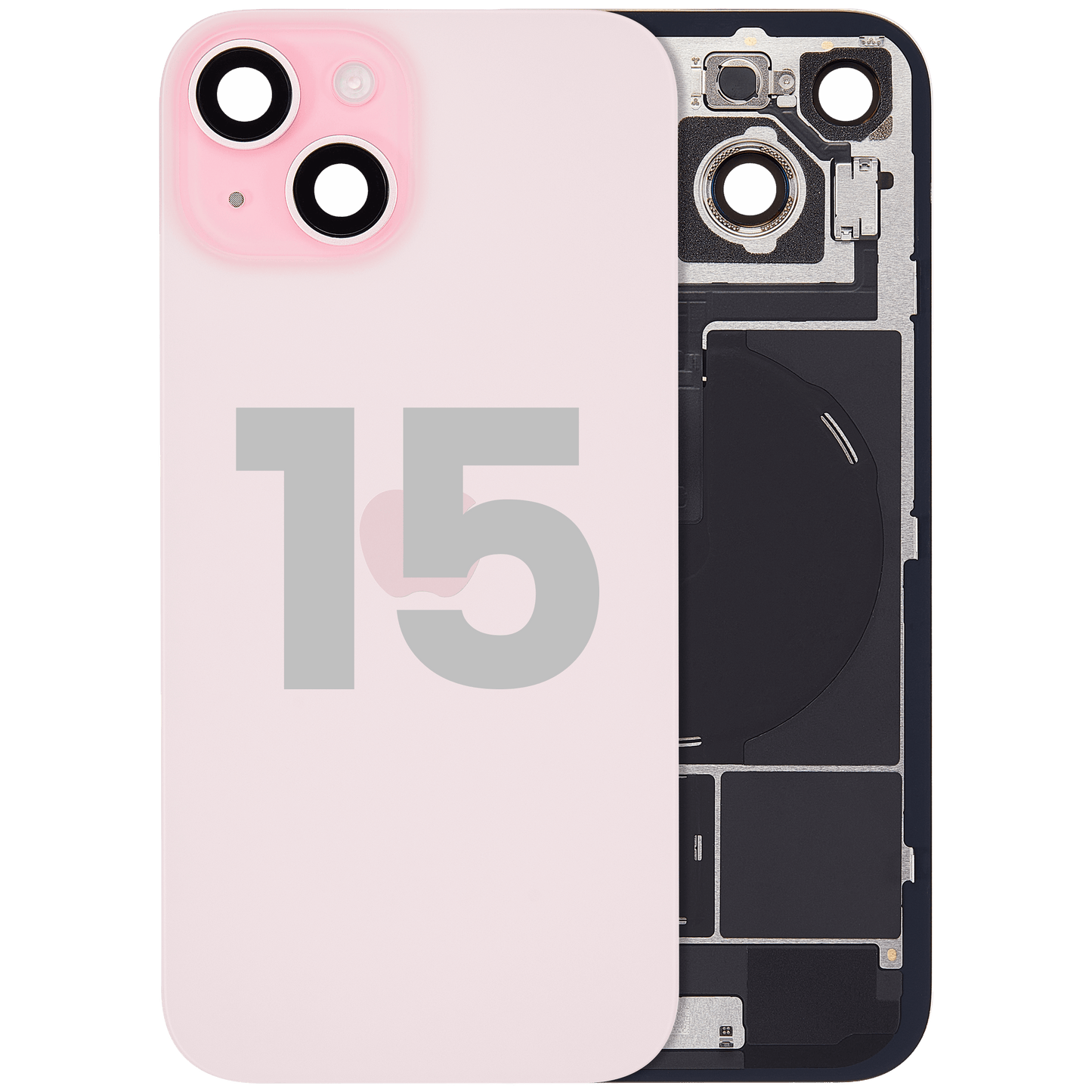 Back Glass w/ MagSafe Magnet & NFC & Flashlight Flex For iPhone 15 (Used OEM Pull: Grade B) (Pink)