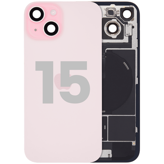 Back Glass w/ MagSafe Magnet & NFC & Flashlight Flex For iPhone 15 (Used OEM Pull: Grade B) (Pink)