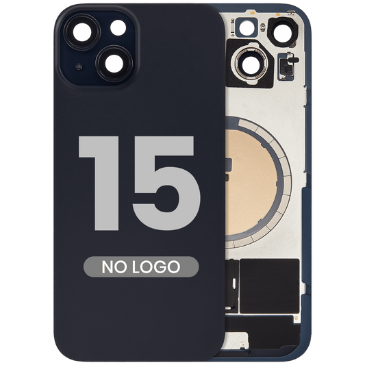 Back Glass w/ MagSafe Magnet For iPhone 15 (Aftermarket) (Black) (No Logo)