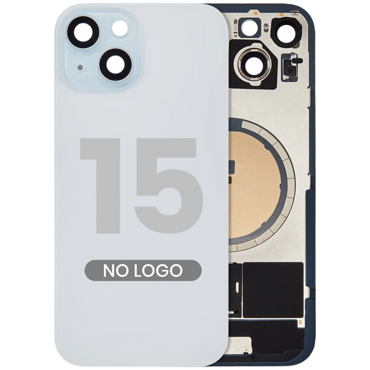 Back Glass w/ MagSafe Magnet For iPhone 15 (Aftermarket) (Blue) (No Logo)