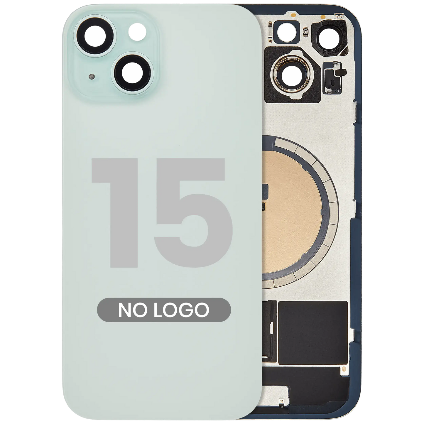 Back Glass w/ MagSafe Magnet For iPhone 15 (Aftermarket) (Green) (No Logo)