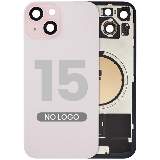 Back Glass w/ MagSafe Magnet For iPhone 15 (Aftermarket) (Pink) (No Logo)