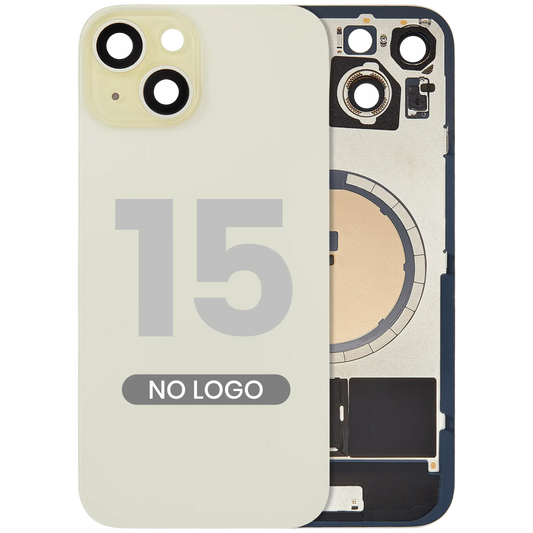 Back Glass w/ MagSafe Magnet For iPhone 15 (Aftermarket) (No Logo) (Yellow)