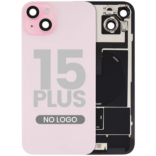 Back Glass w/ MagSafe Magnet & NFC & Flashlight Flex For iPhone 15 Plus (Aftermarket) (Pink) (No Logo)