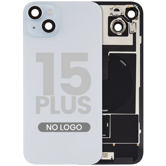 Back Glass w/ MagSafe Magnet & NFC & Flashlight Flex For iPhone 15 Plus (Aftermarket) (Blue) (No Logo)