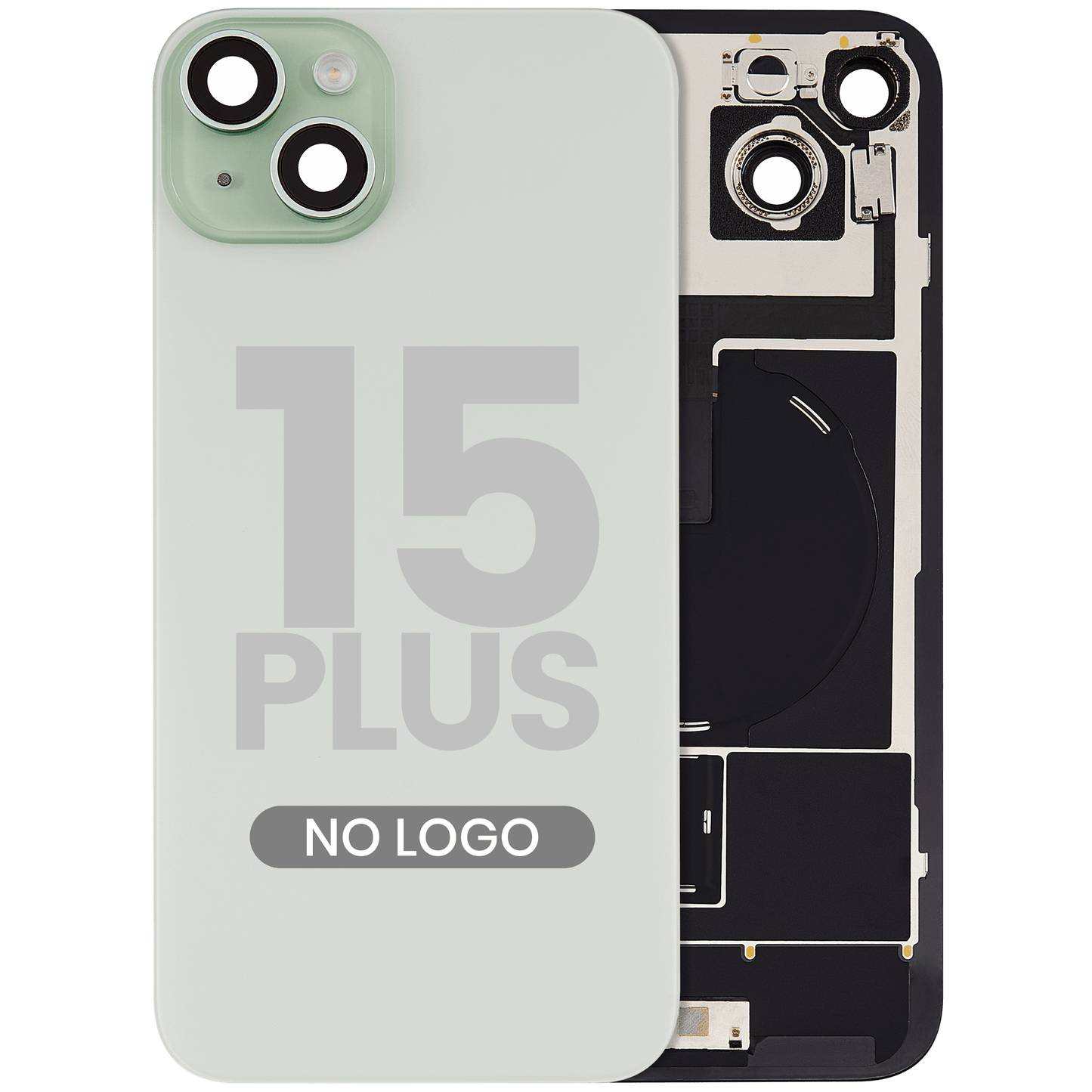Back Glass w/ MagSafe Magnet & NFC & Flashlight Flex For iPhone 15 Plus (Aftermarket) (Green) (No Logo)