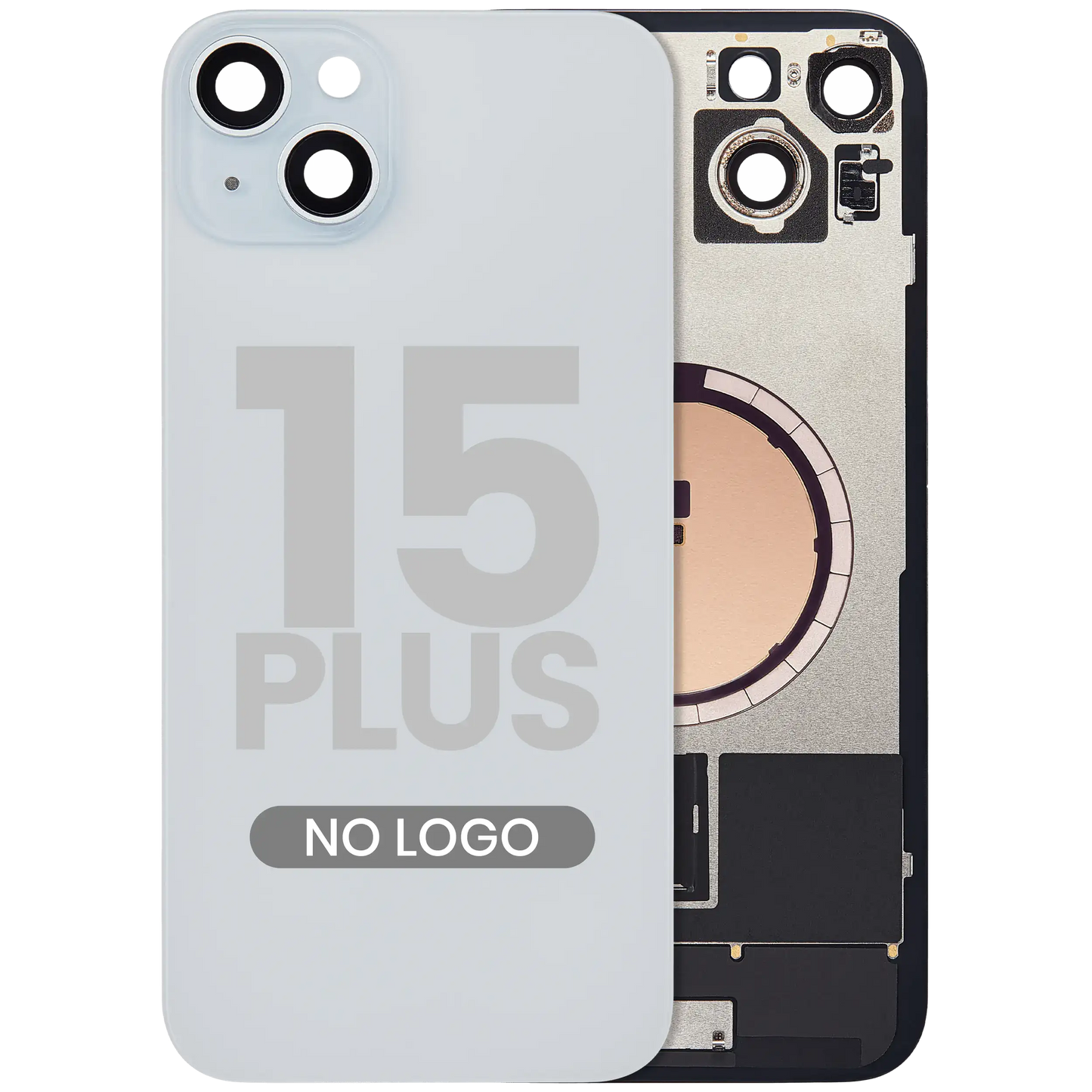 Back Glass w/ MagSafe Magnet For iPhone 15 Plus (Aftermarket) (Blue) (No Logo)