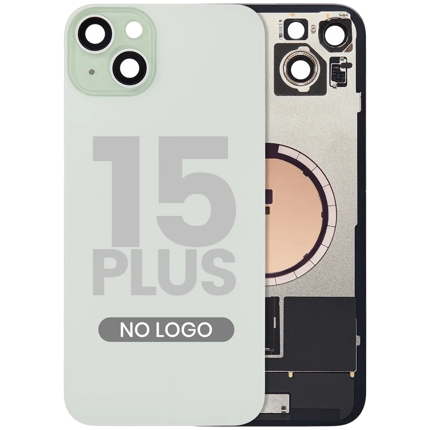 Back Glass w/ MagSafe Magnet For iPhone 15 Plus (Aftermarket) (Green) (No Logo)