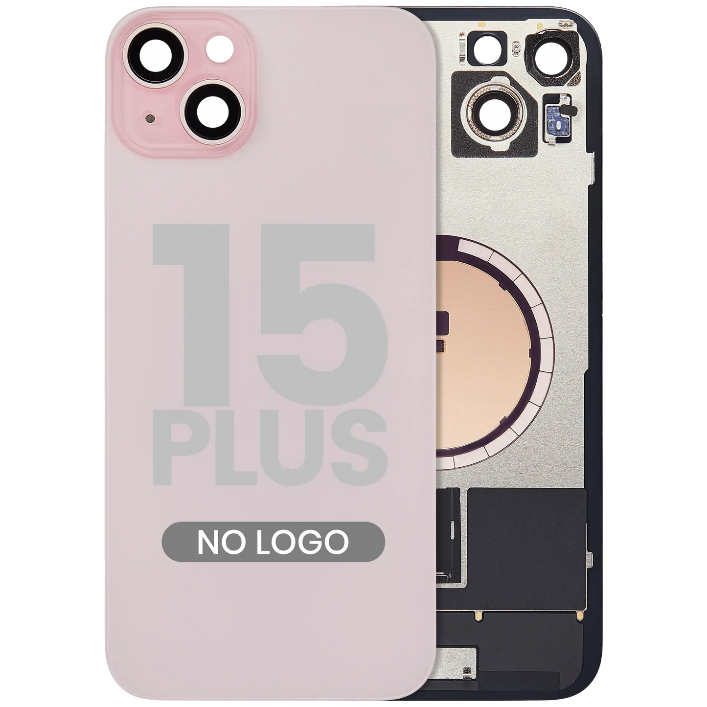 Back Glass w/ MagSafe Magnet For iPhone 15 Plus (Aftermarket) (Pink) (No Logo)