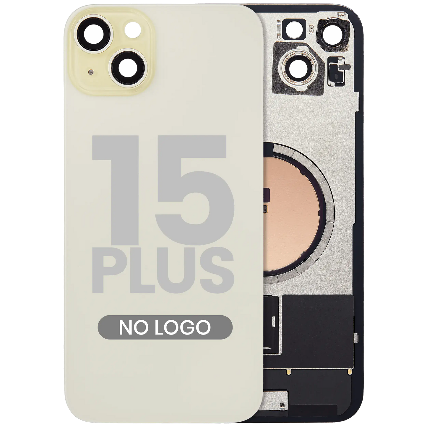 Back Glass w/ MagSafe Magnet For iPhone 15 Plus (Aftermarket) (Yellow) (No Logo)