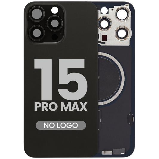 Back Glass w/ MagSafe Magnet For iPhone 15 Pro Max (Aftermarket) (Black Titanium) (No Logo)