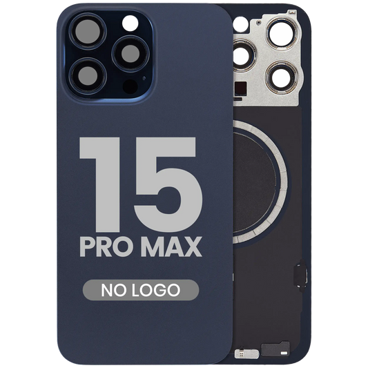 Back Glass w/ MagSafe Magnet For iPhone 15 Pro Max (Aftermarket) (Blue Titanium) (No Logo)