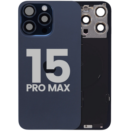 Back Glass w/ MagSafe Magnet & NFC & Flashlight Flex For iPhone 15 Pro Max (Used OEM Pull: Grade C) (Blue Titanium)